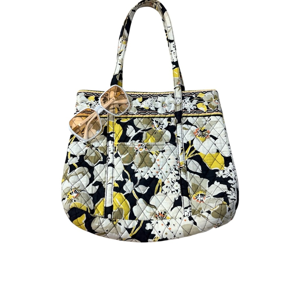 Vera Bradley Floral Tote - Black, White, Yellow